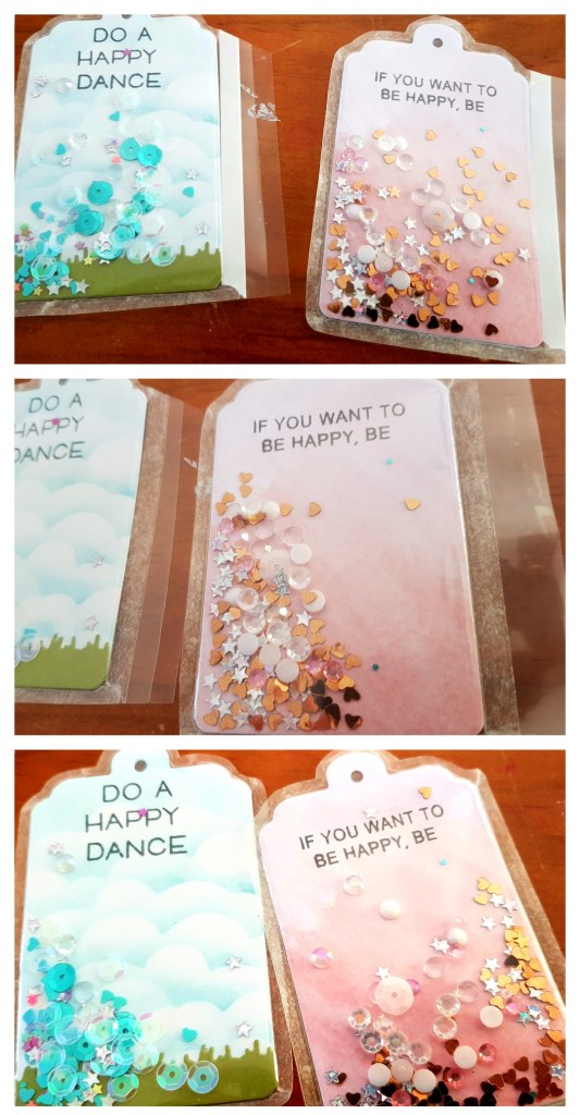 How to make shaker bookmarks without fuse tool. Easy and cheap papercrafting and stamps ideas.