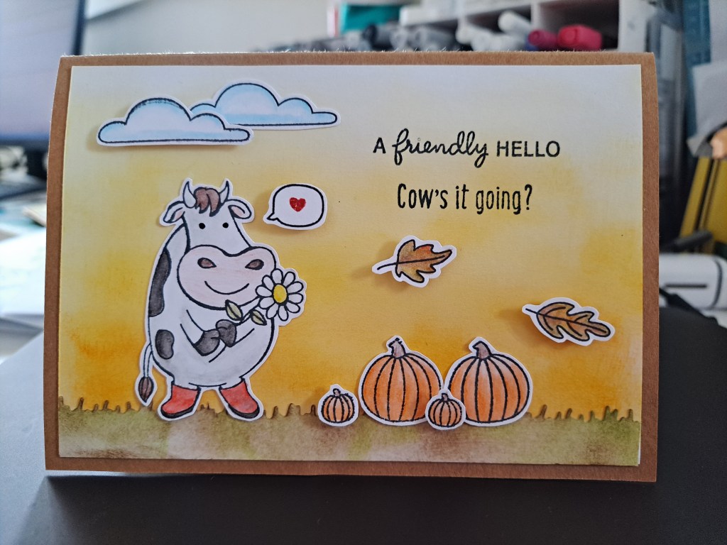 Stampin' Up! Over The Moon Cow's It Going for cardmaking autumn themed