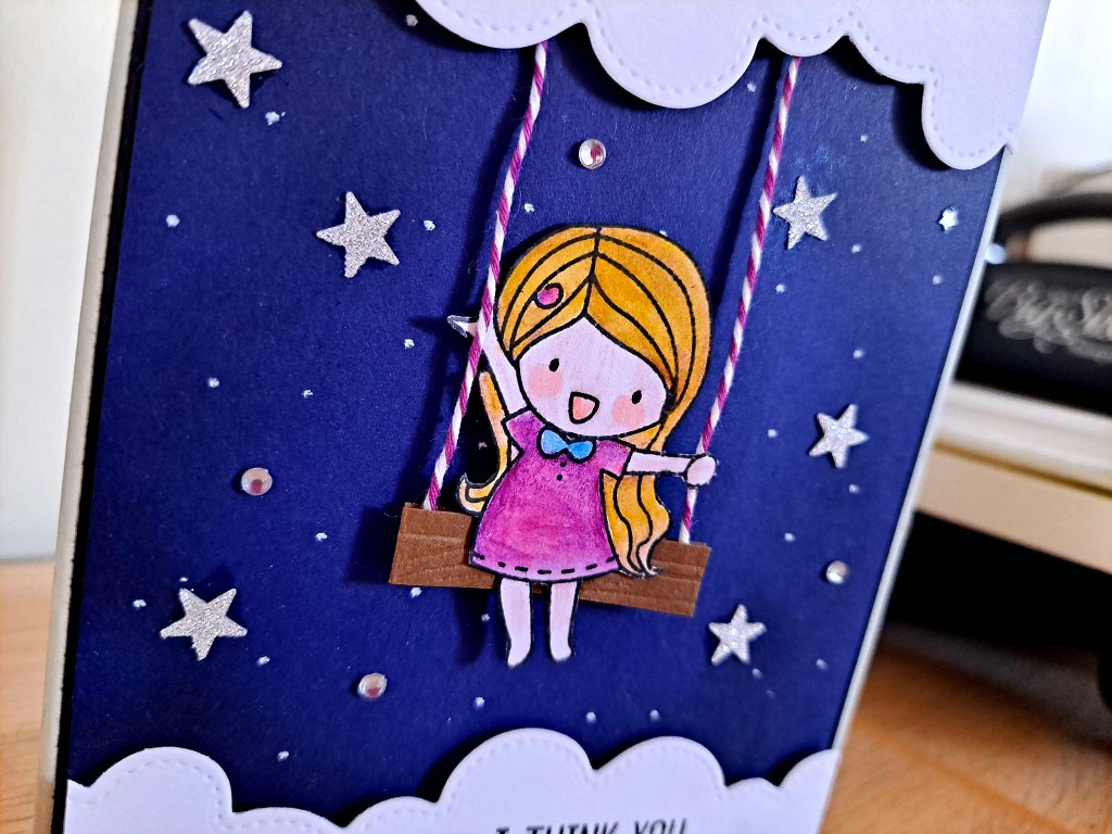 Love Cynthia stamps for starry night background cardmaking