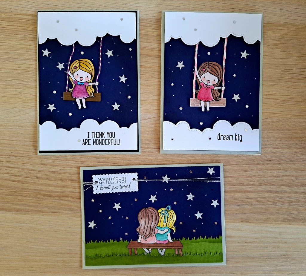 Starry night sky background technique cardmaking ideas