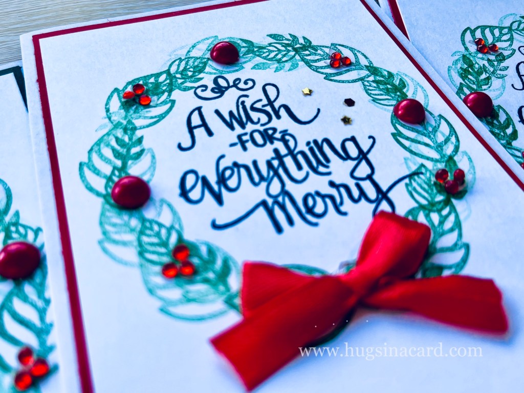 christmas card stamp ideas wreath design from soft sayings card kit stampin up