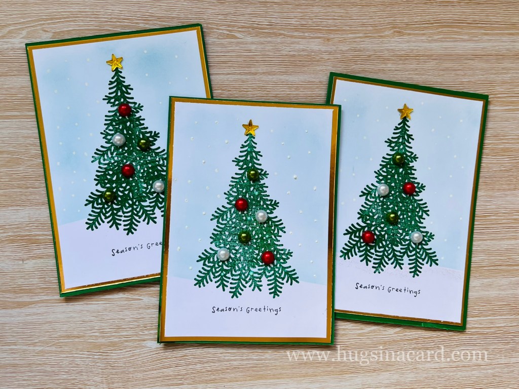 christmas card diy using Ready for Christmas stamp set from Stampin' Up!