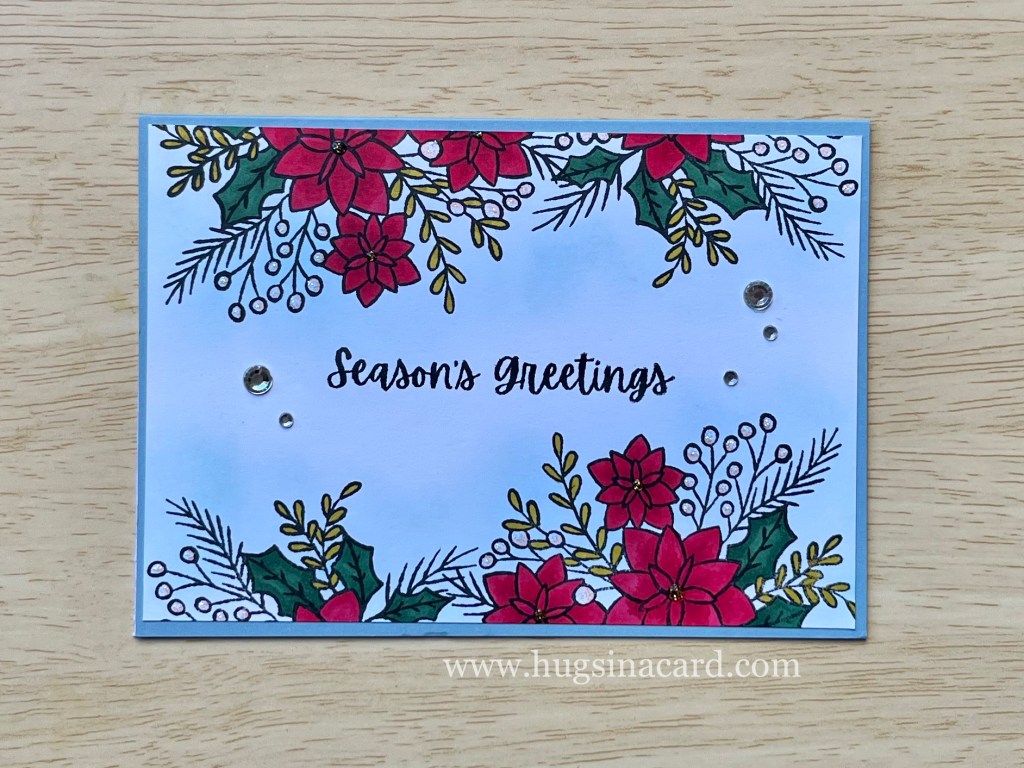 ideas for simple christmas cards featuring stamped edge poinsettia from words of cheer from stampin up