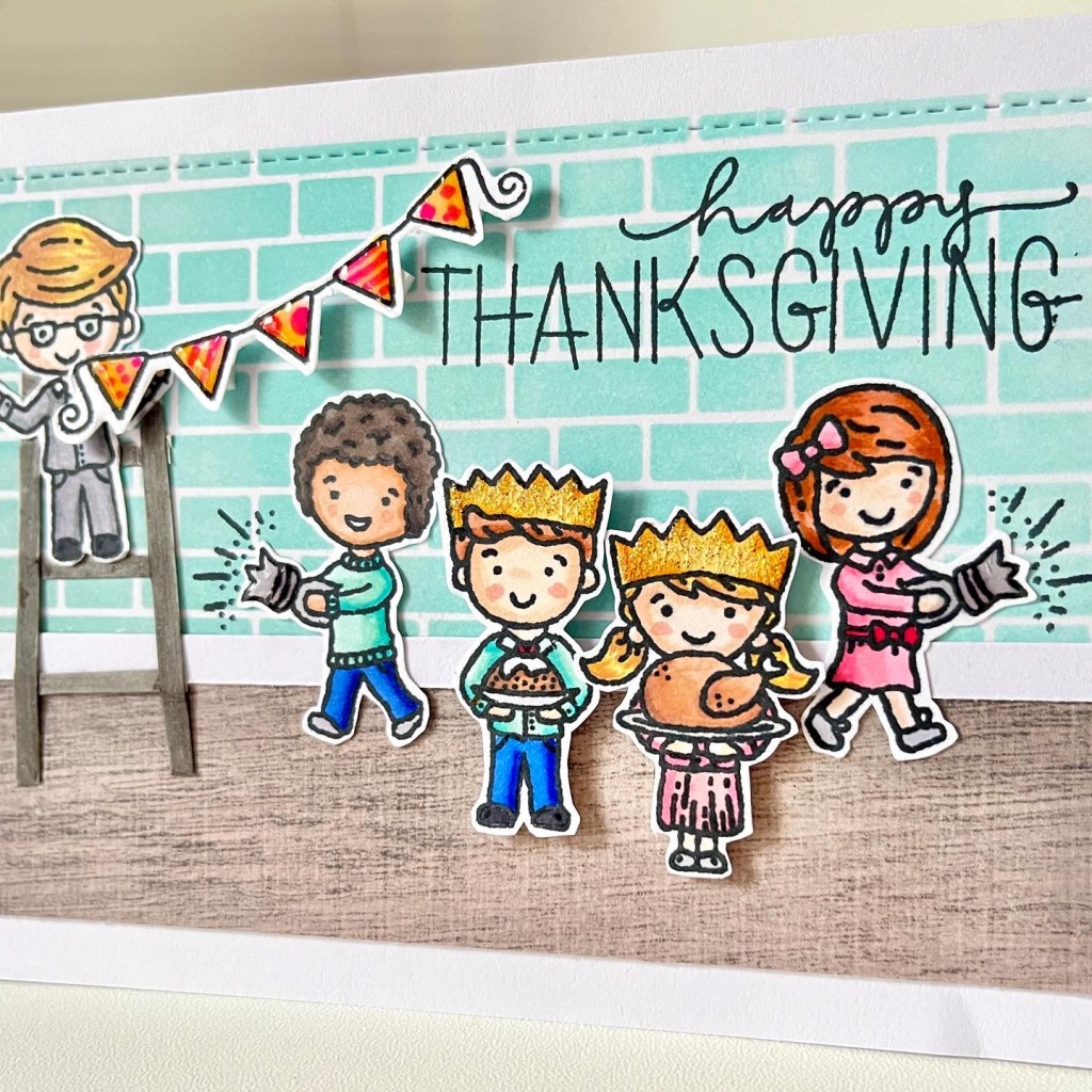 Hunkydory for the love of stamps Christmas dinner Thanksgiving card diy