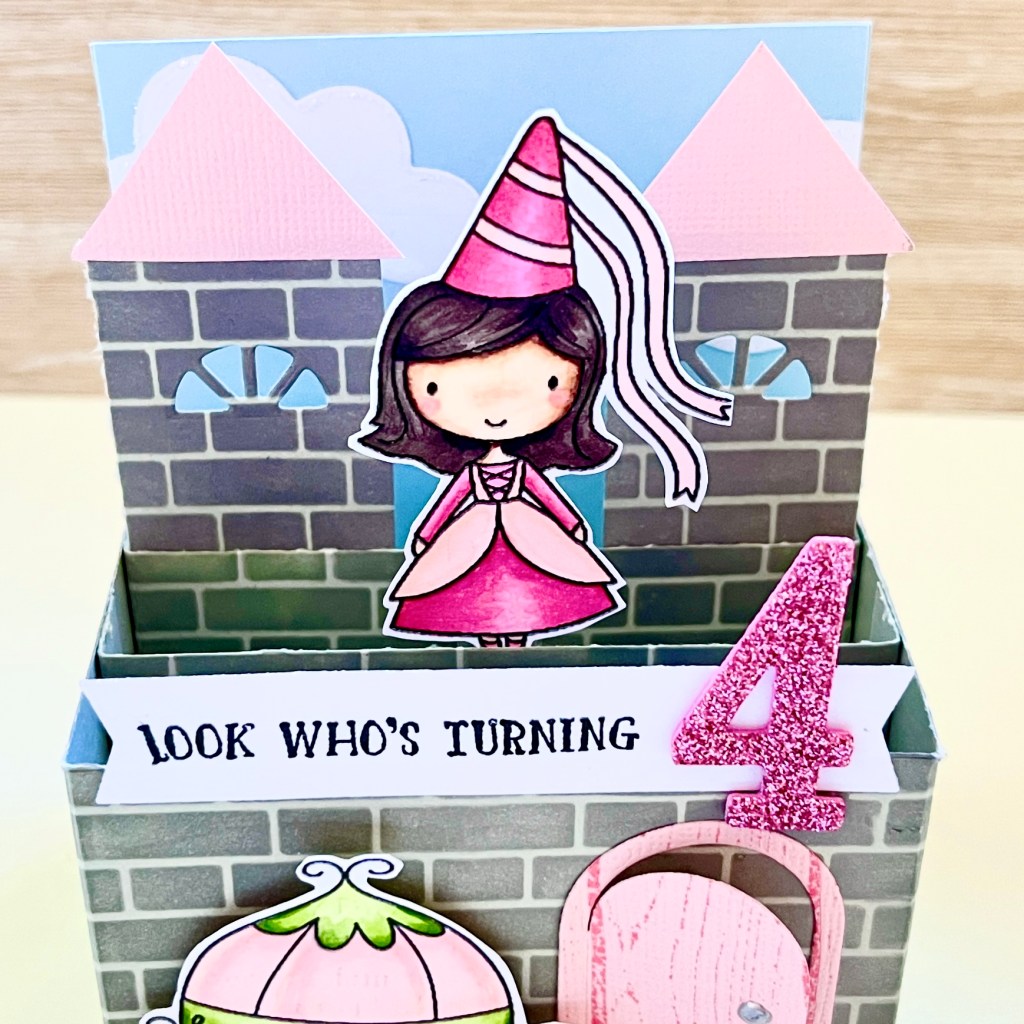 Mft once upon a time princess castle pop up box card idea