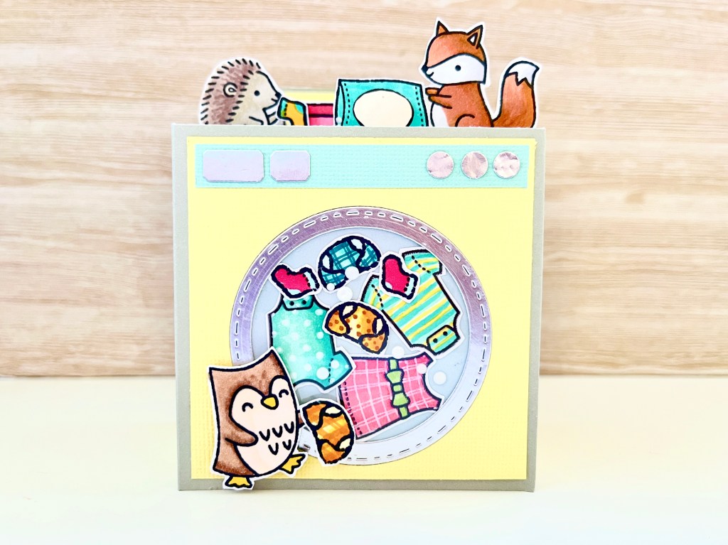 Lawn fawn little bundle card idea for new baby
