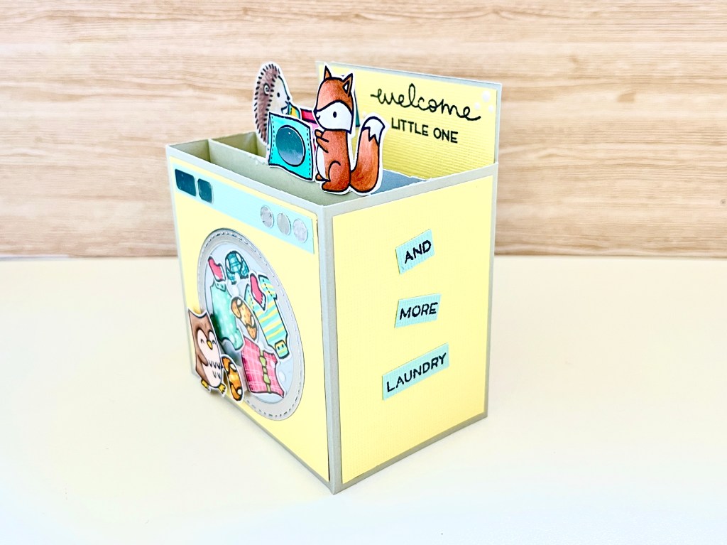 lawn fawn little bundle laundry washing machine pop up card for baby unisex
