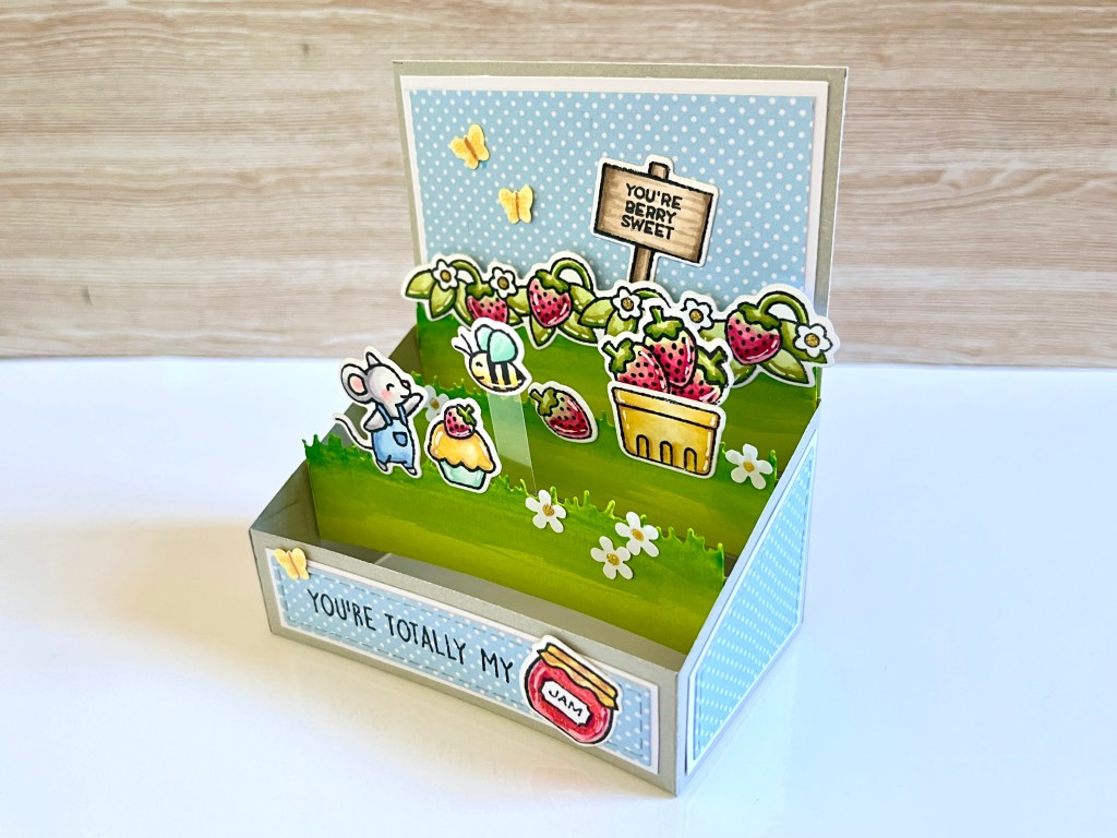 Lawn Fawn Berry special stamp set pop up handmade birthday card 