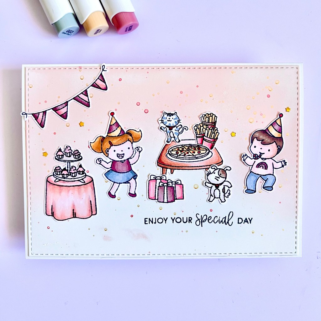 Cardmaking ideas using penguin palace birthday wishes stamp set