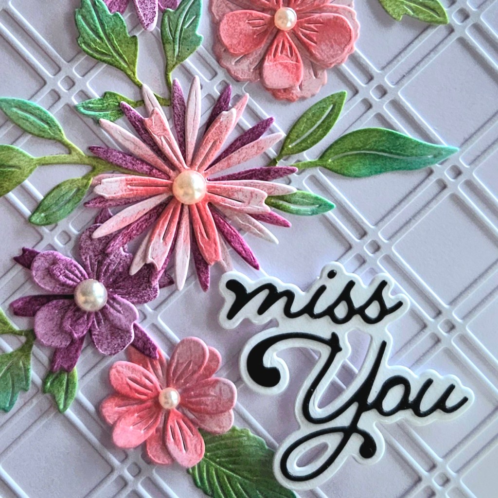 Poppystamps miss you moonlight scrip and potpourri flower die set