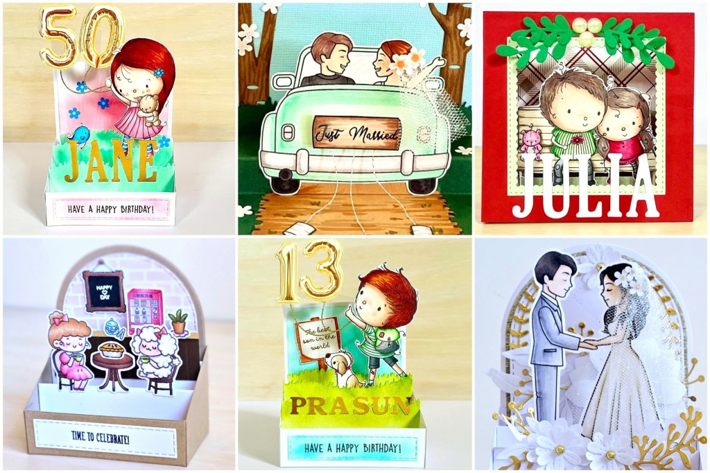 Cardmaking inspiration and cardmaking ideas using digital stamp collections