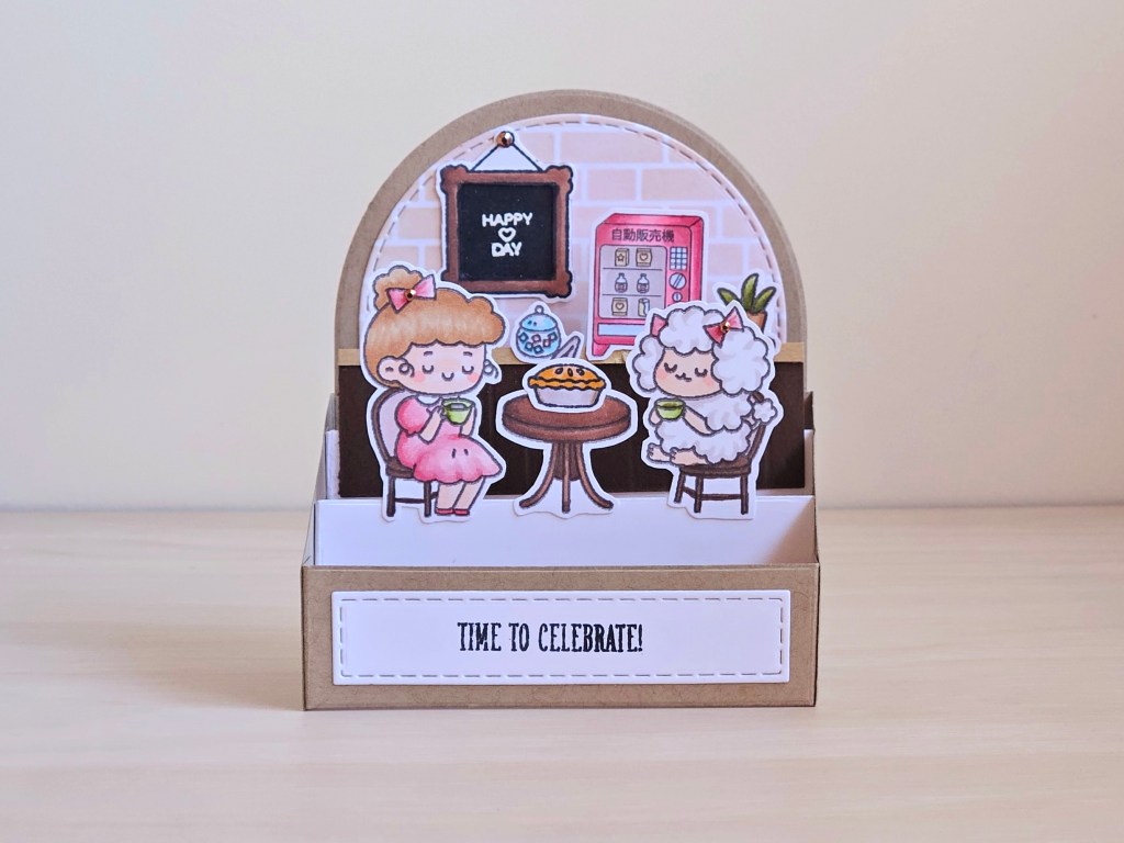 Penguin palace stamps coffee themed card in love with london digital stamps 