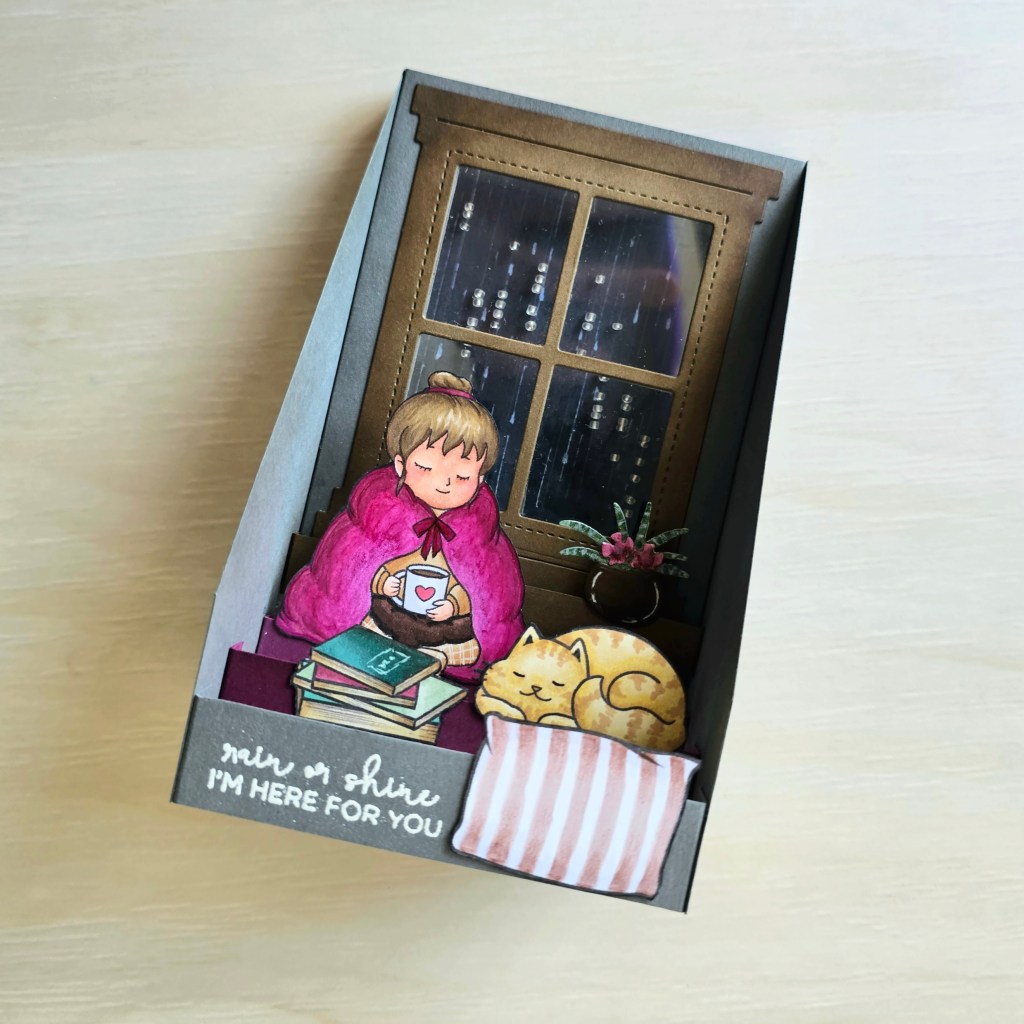 Perfect digital stamp sets for a magical rain card with pop up feature