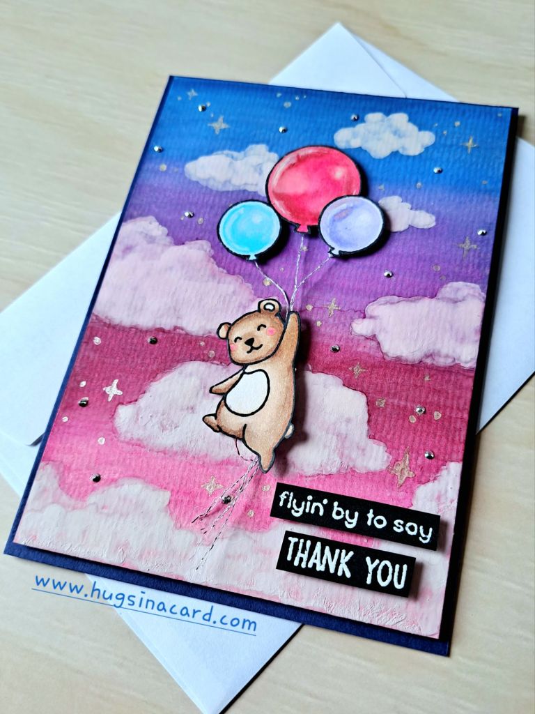 Cardmaking background watercolour night sky