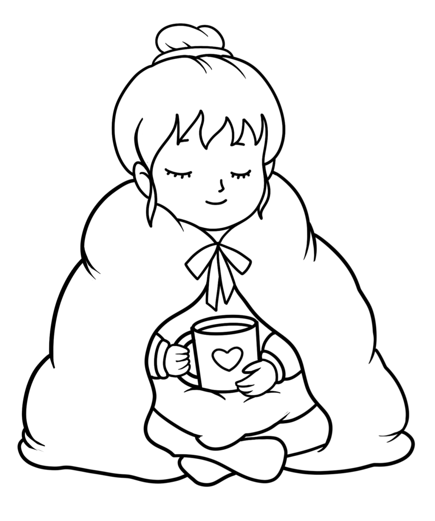 Digital stamps hugs in a card rainy day girl