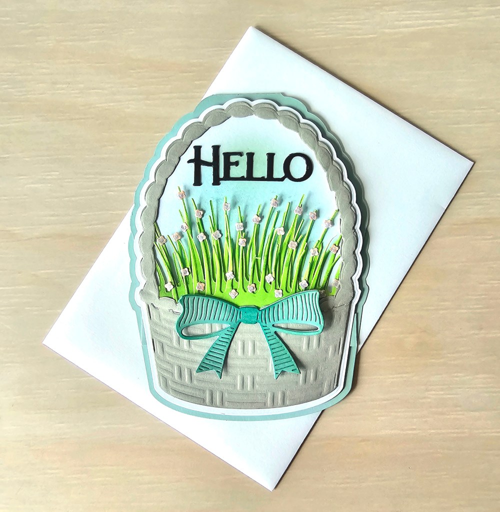 Basket easel card Poppystamps 