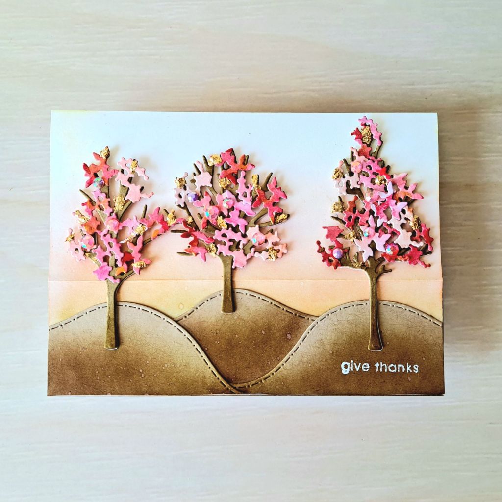 Autumn tree dies sizzix cardmaking idea for an easel card technique 