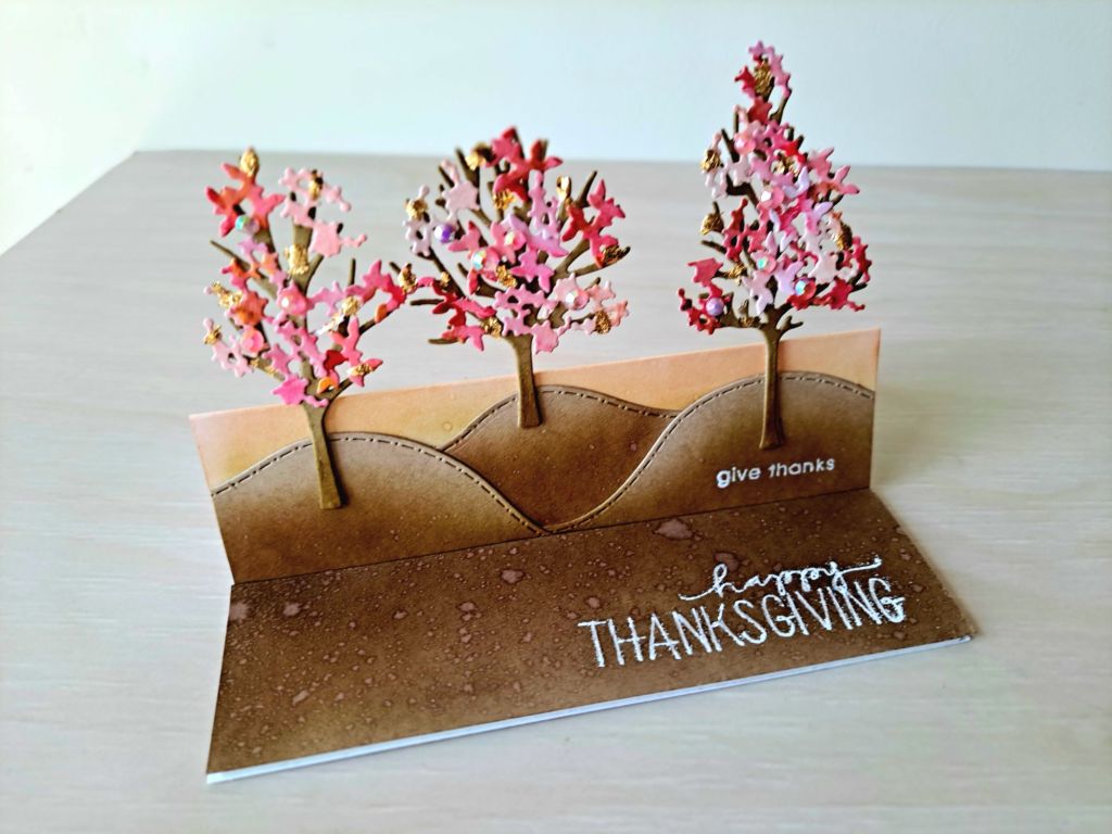 Easel card seasonal trees sizzix dies