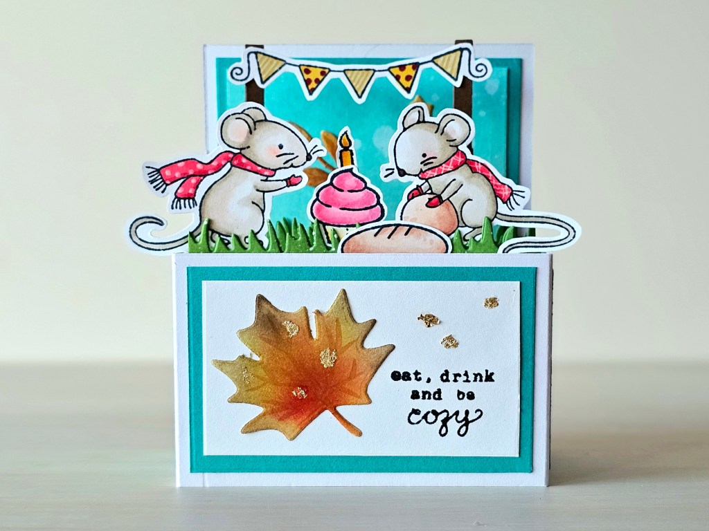 Box card merry mice hello bluebird stamp set