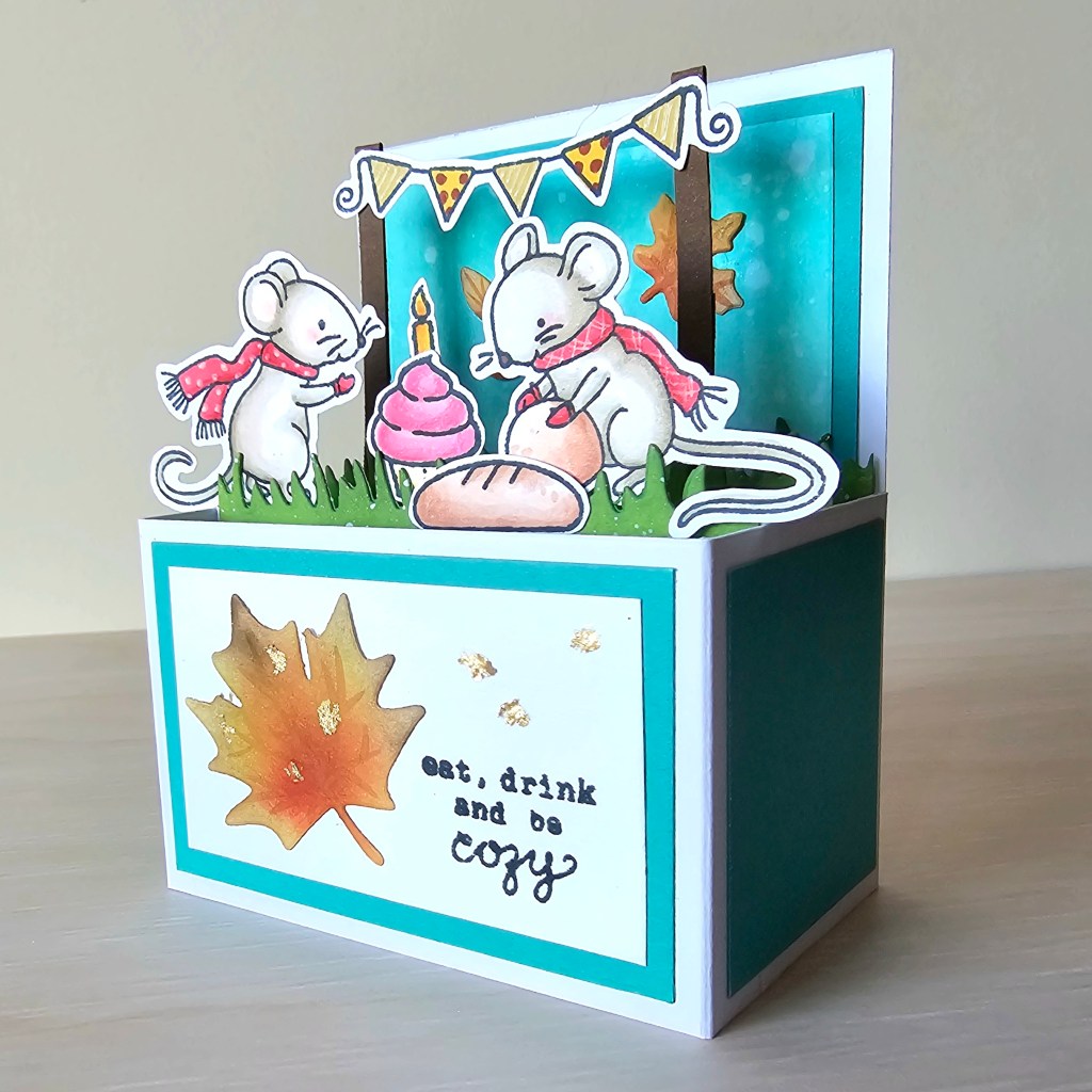 Hugs in a card idea box card merry mice stamps design