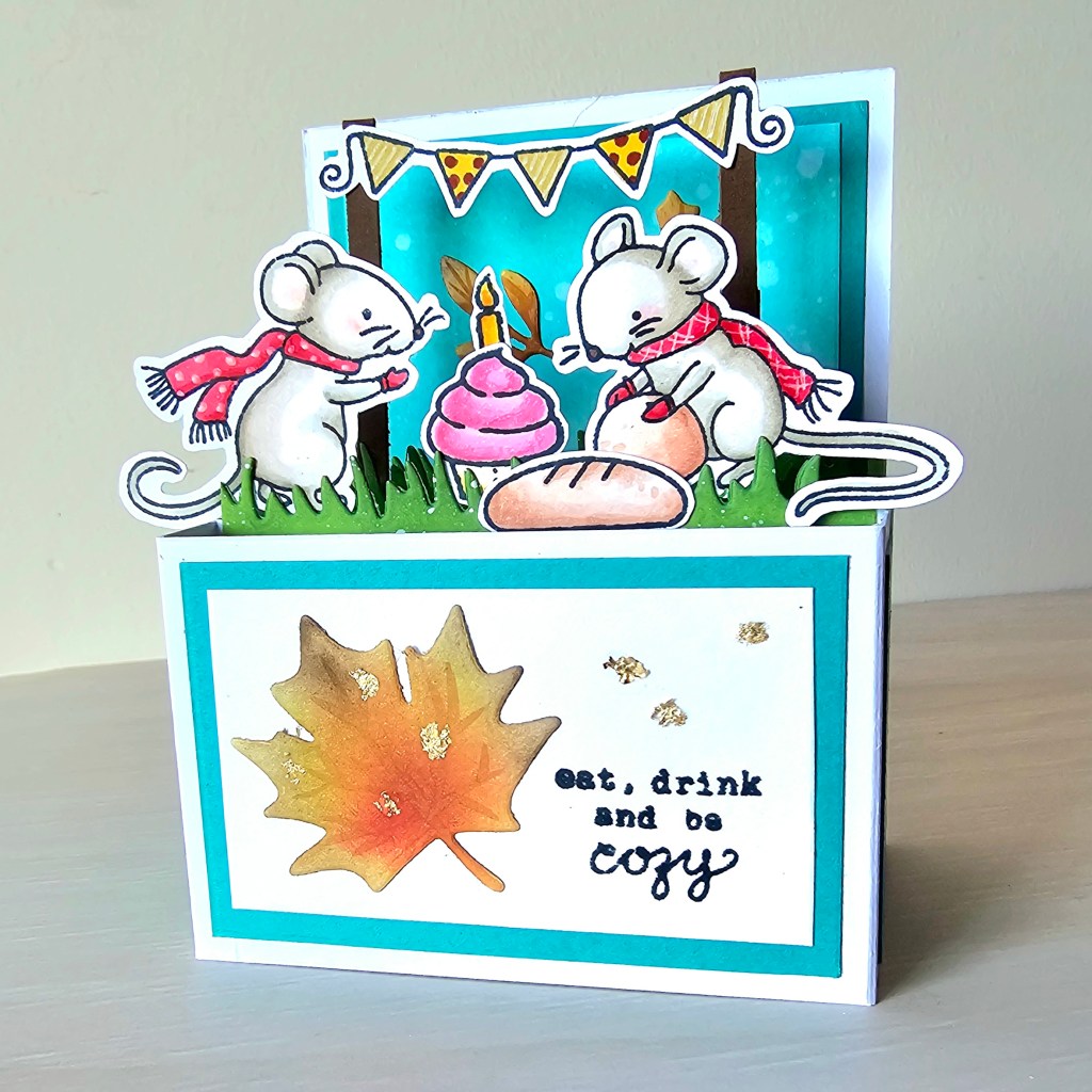 Cardmaking design box card idea merry mice stamps