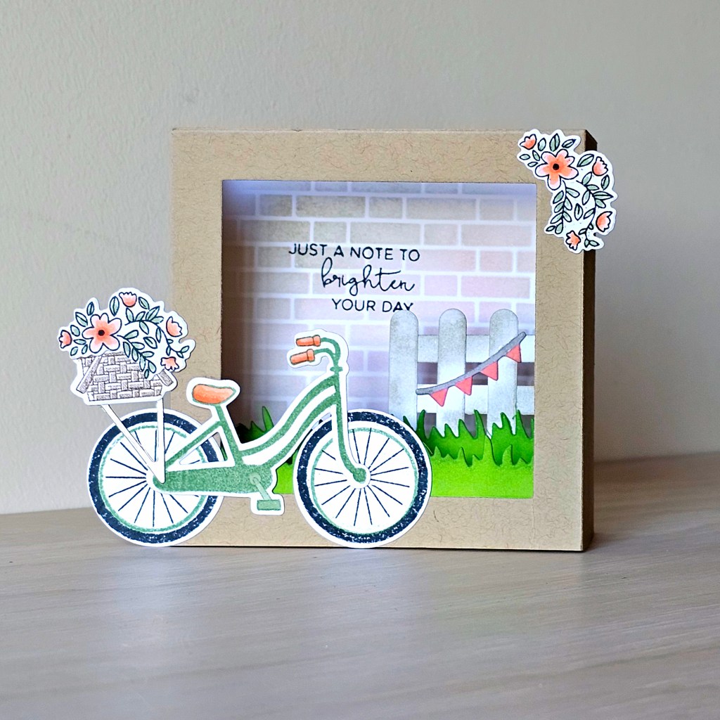 Stampin up ride a bike shadow box card birthday pop up