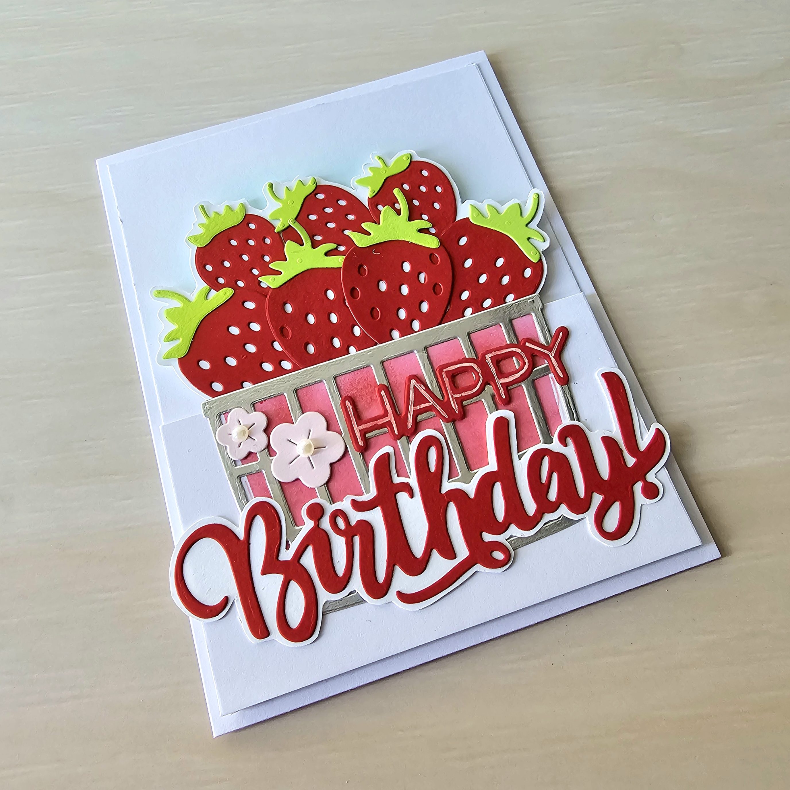 Ideas using Hello bluebird strawberry basket dies for cardmaking