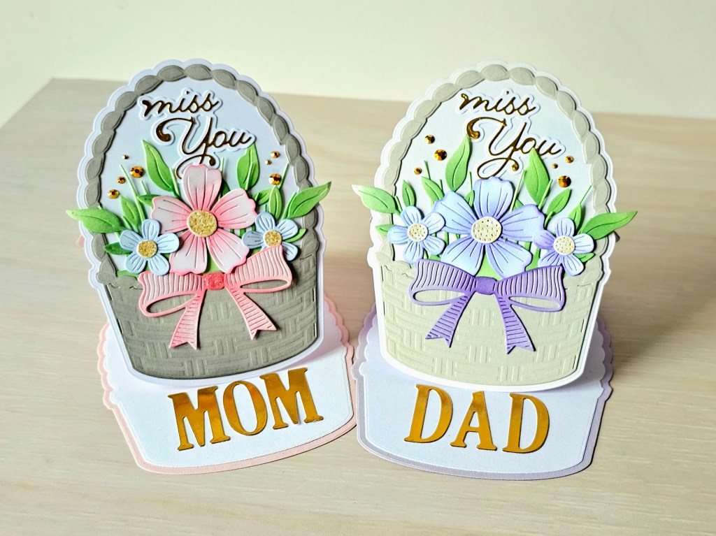 Basket flowers easel die poppystamp set cardmaking 