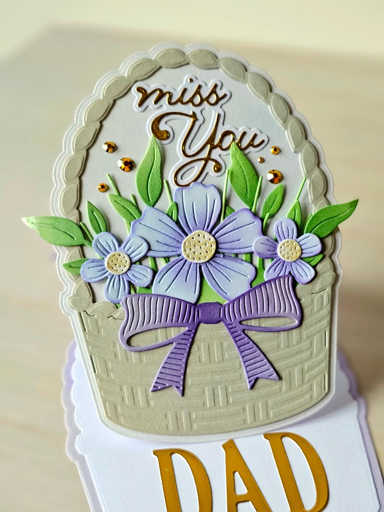 Poppystamps woven basket easel die mothers day diy card idea