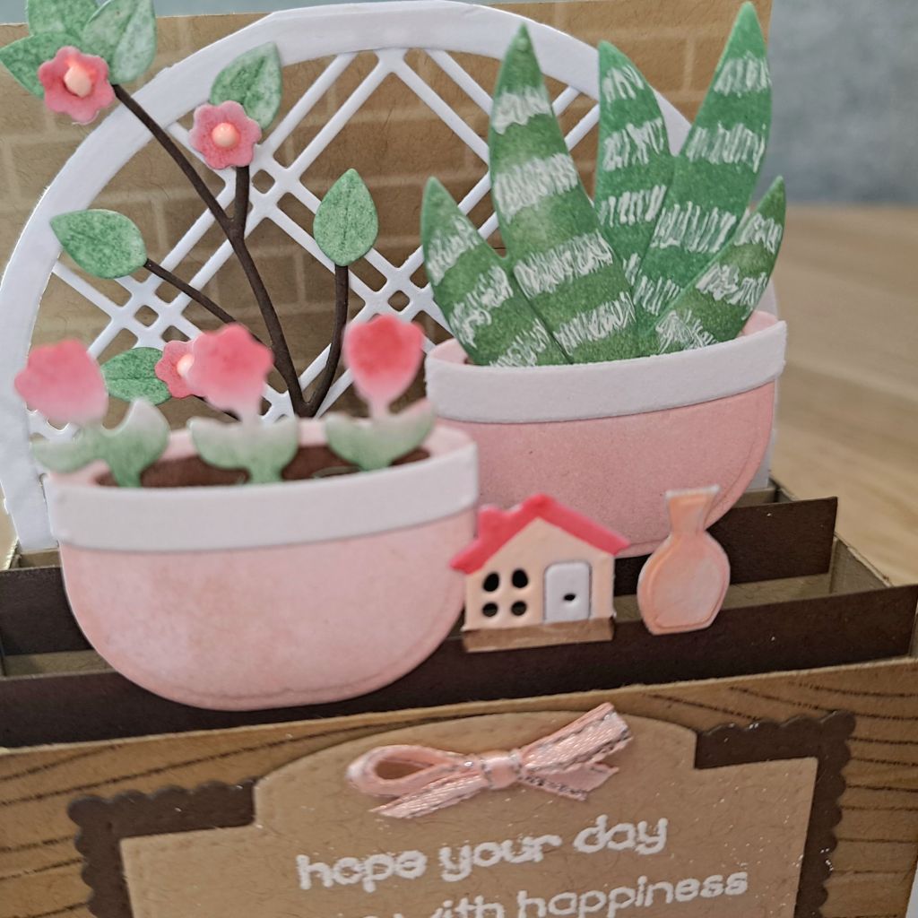 Garden lover pop up box card design birthday plants ideas