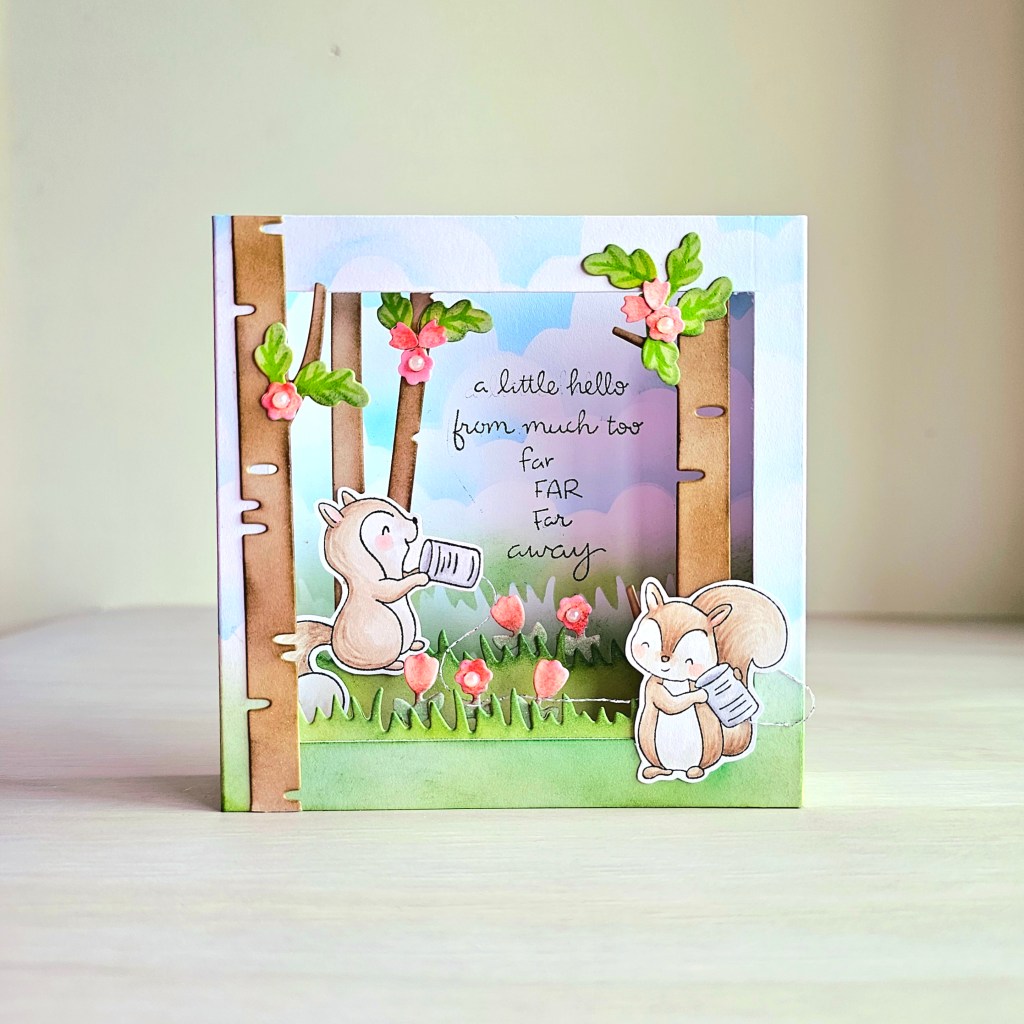 Long distance hello bluebird stamp cardmaking design