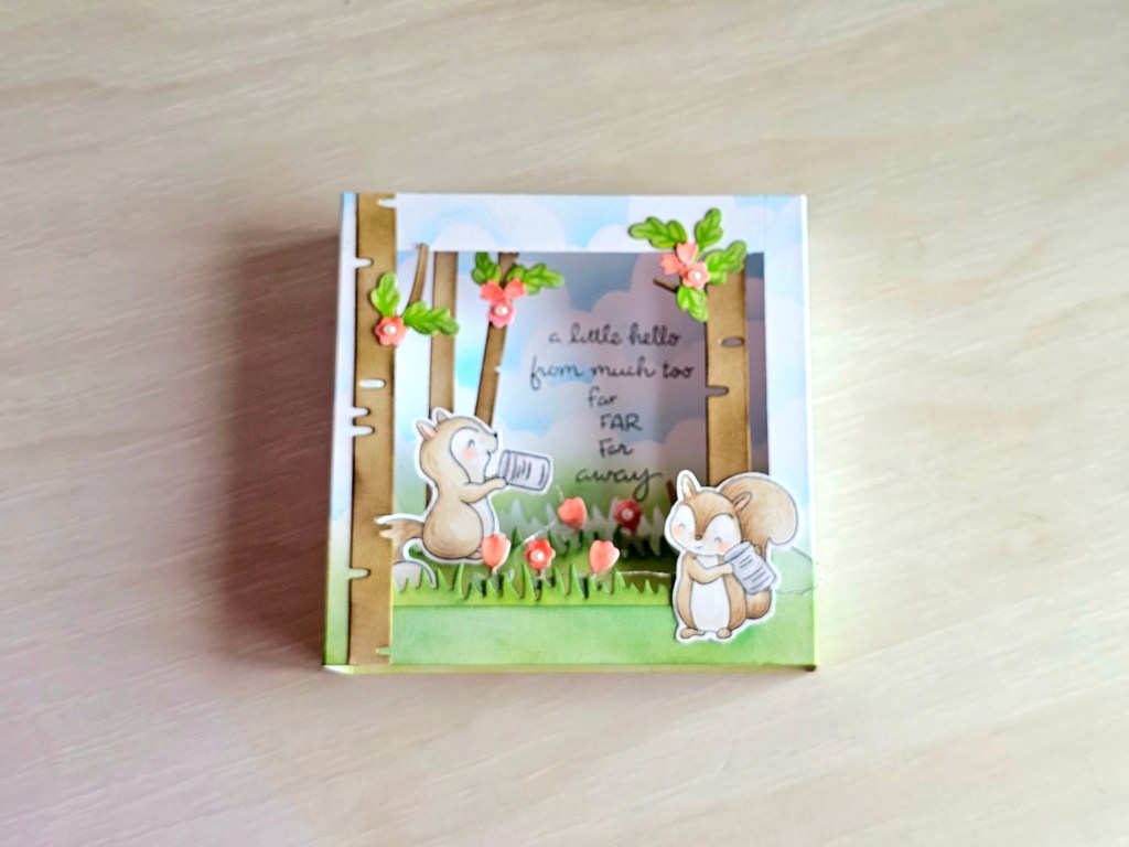 How to make shadow box card using Long distance hello bluebird stamp 