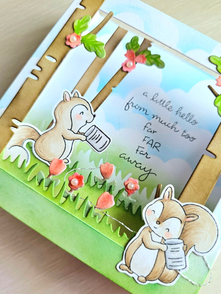 Long distance hello bluebird stamp diy card for far away friends