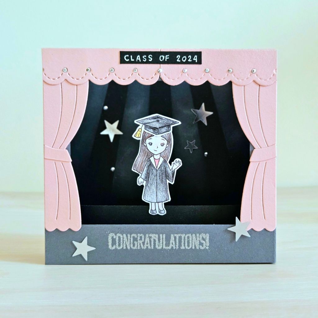 Lawn fawn window frame shadow box card idea