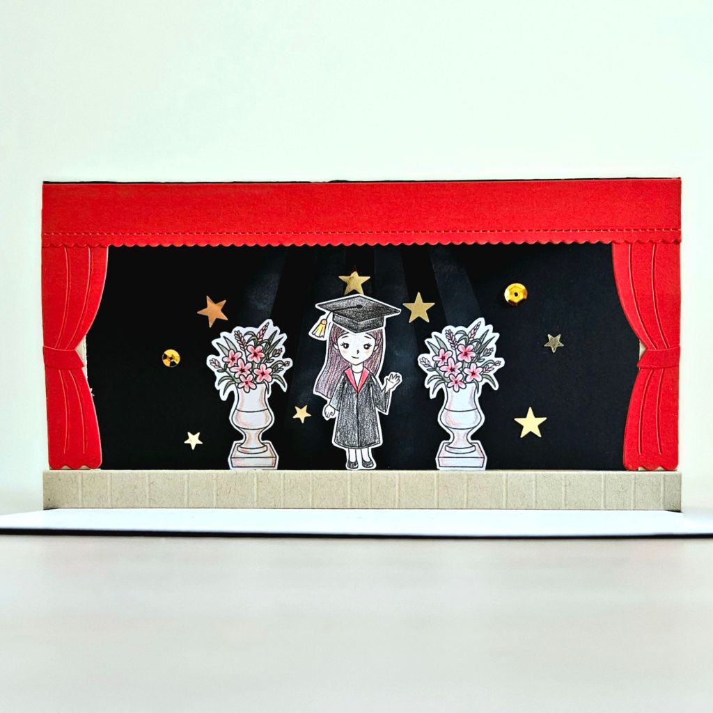 Special handmade graduation card design for cardmaking shadow box