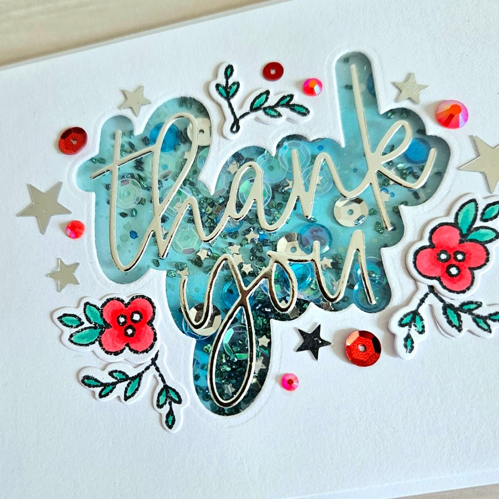 Shaker card idea Concord and 9th say thanks dies cardmaking 