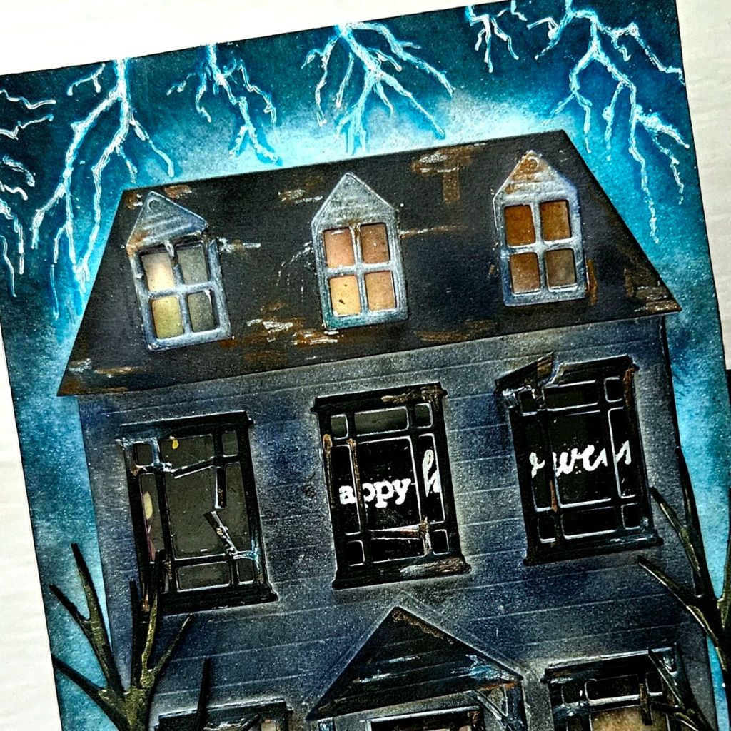 How to make a DIY Haunted house card for Halloween using dies and stamps