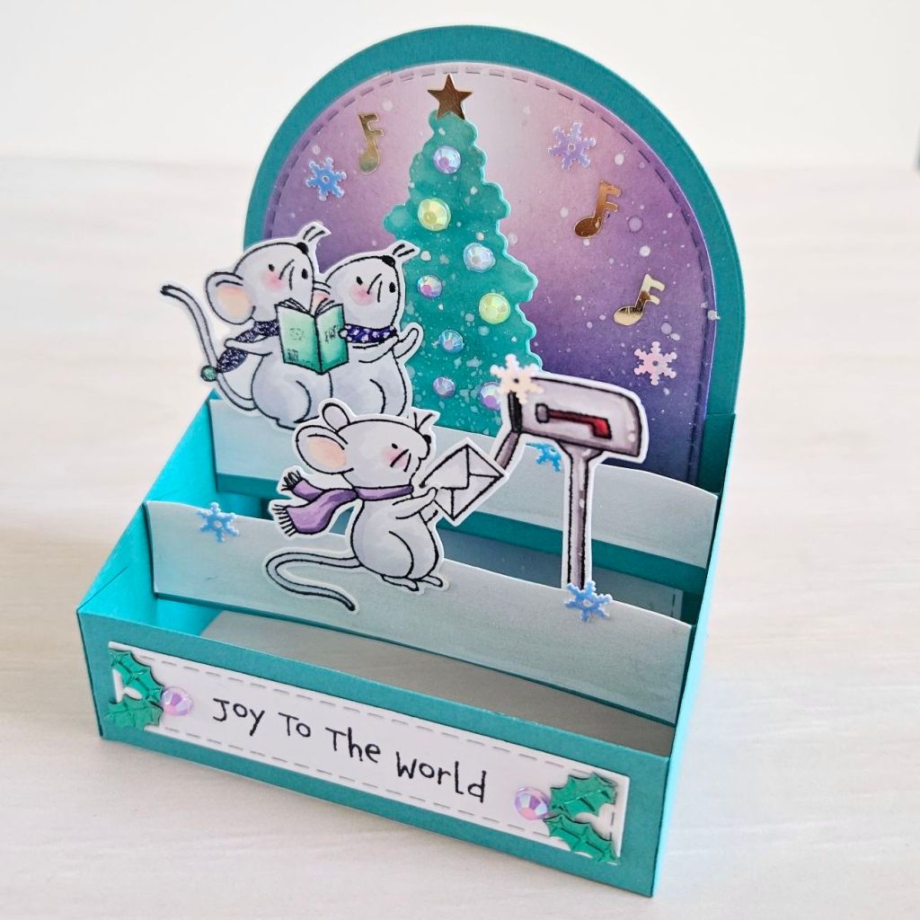how to make 3D holiday cards quick and easy pastel colour christmas