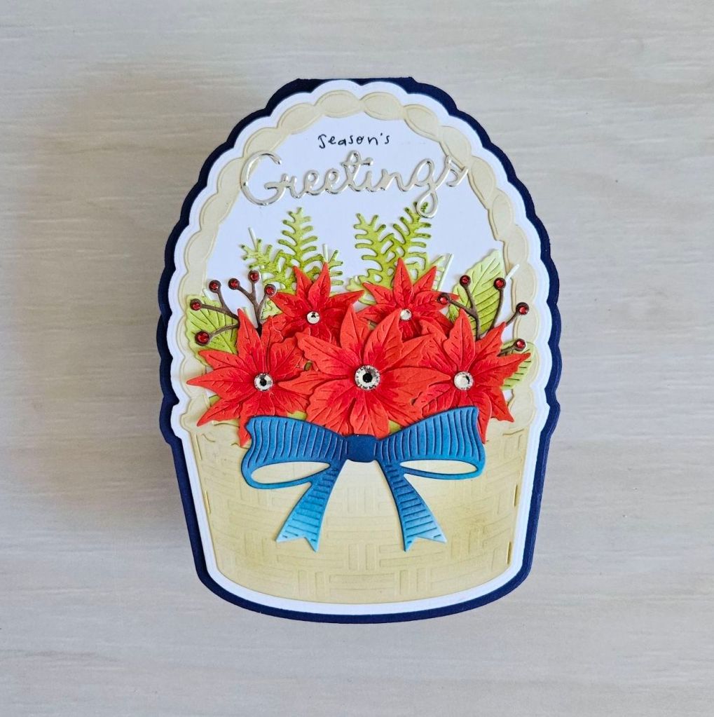 poppystamps woven basket easel pop up card for christmas