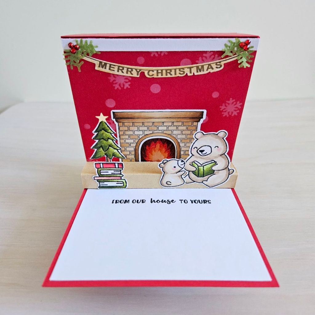 easy handmade holiday cards ideas using led tealight candle for light up pop up card