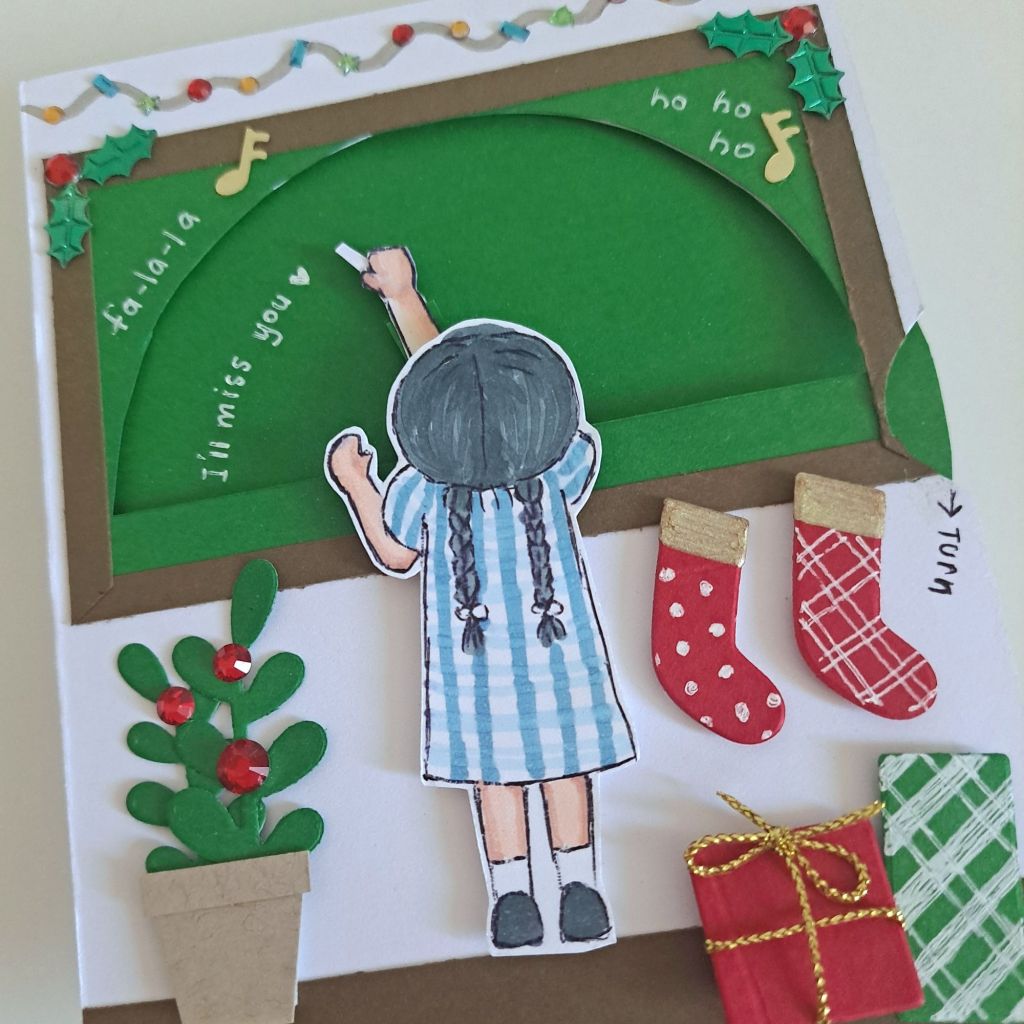 No special dies diy interactive reveal wheel card for teacher Stampin up SU ready for Christmas stamp and dies