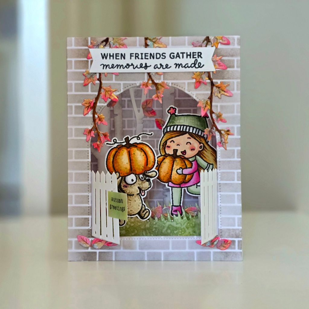 Autumn themed pop up card stampin up supplies